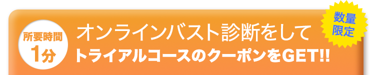 オンラインバスト診断をしてトライアルコースのクーポンをGET